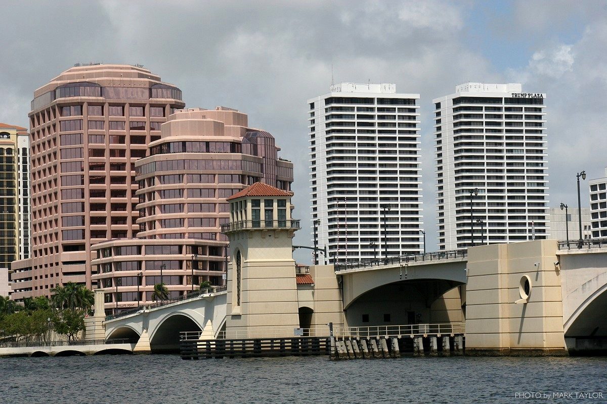 The Flagler Memorial Bridge and the West Palm Beach skyline
