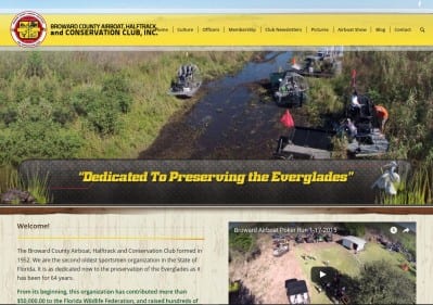 Broward Airboat Club Web Site Capture